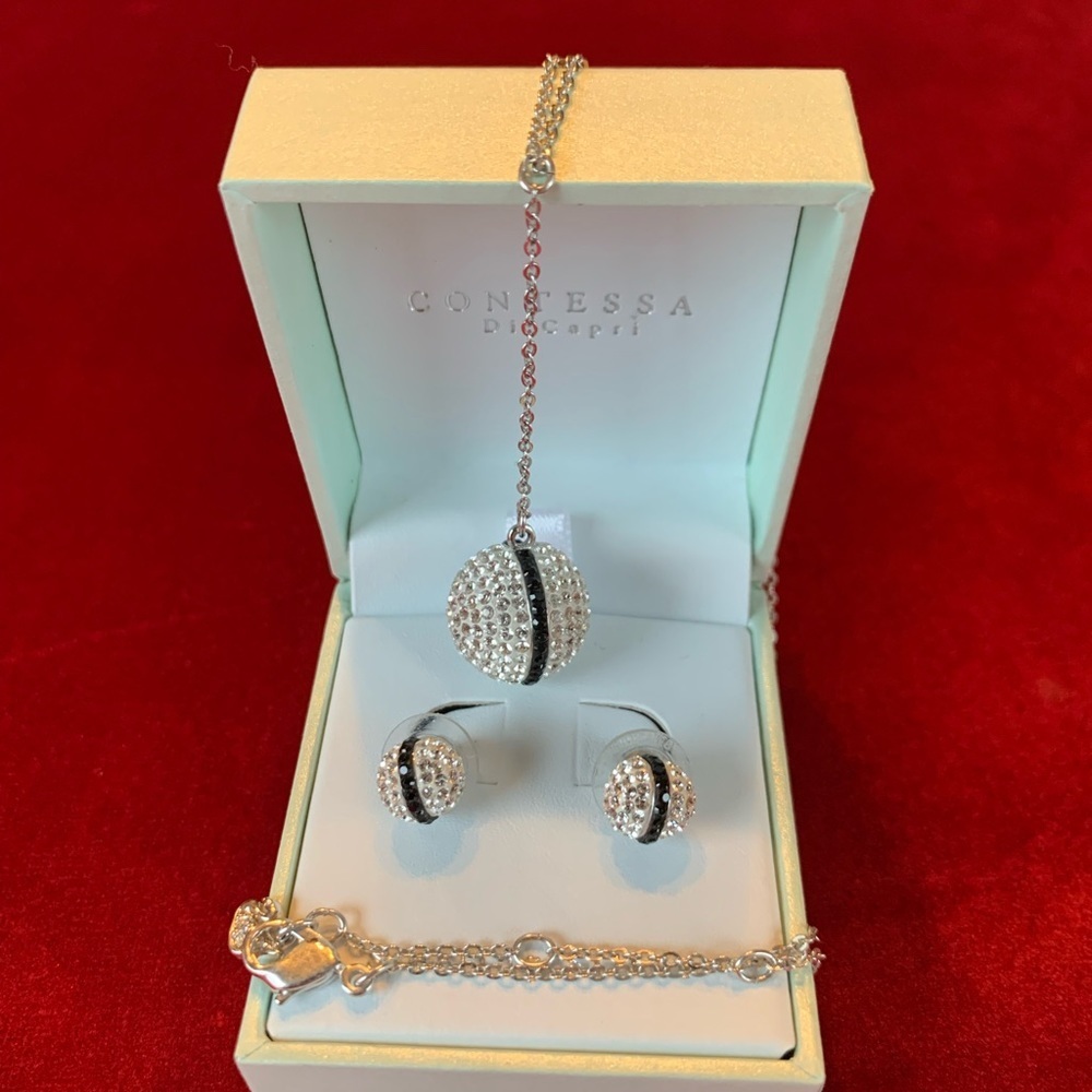 Swarovski necklace and earrings.